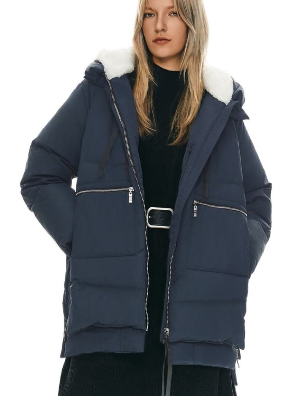 Orolay 092 Universe Women’s Thickened Down Winter Coat Size Medium Navy